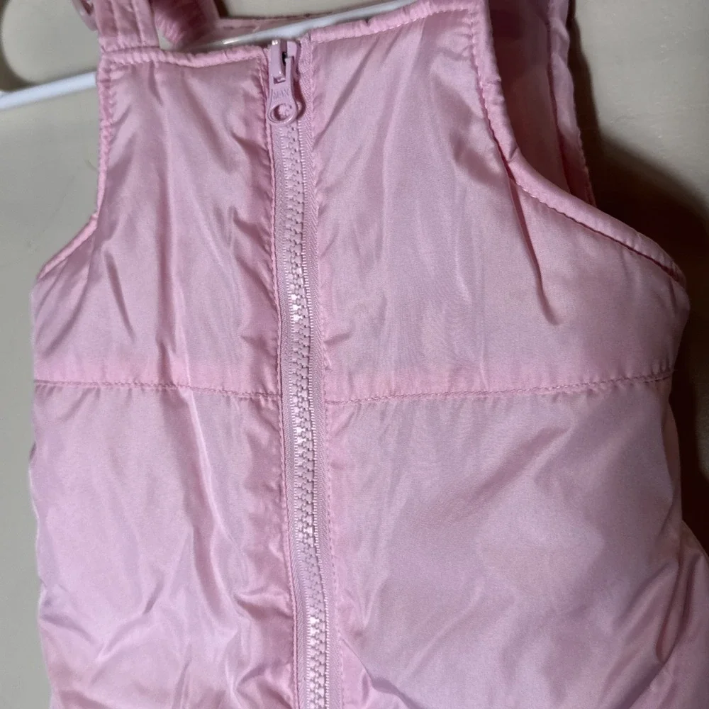 Carters 12 Mths Pink Snow Pants Bib Top Ski Overalls Winter Girls Puffer‎ Zip